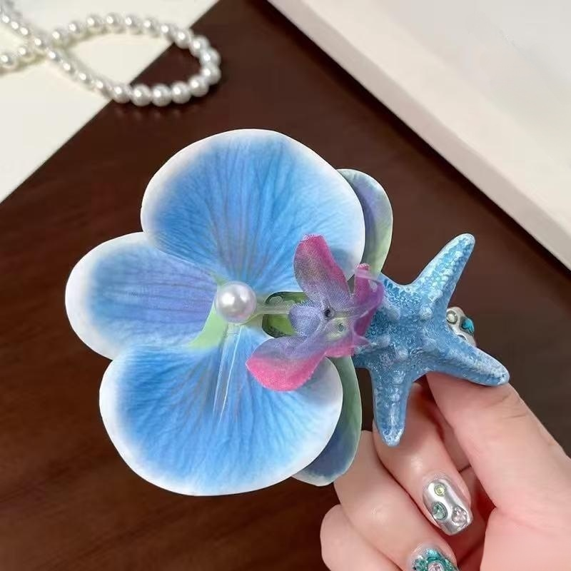 Phalaenopsis & Seestern Seiten-Haarspange