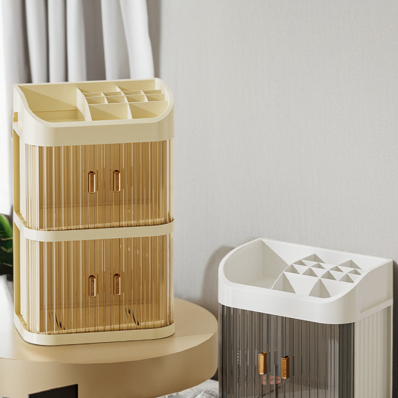 Large Capacity Dustproof Transparent Skincare Organizer Dormitory Desktop