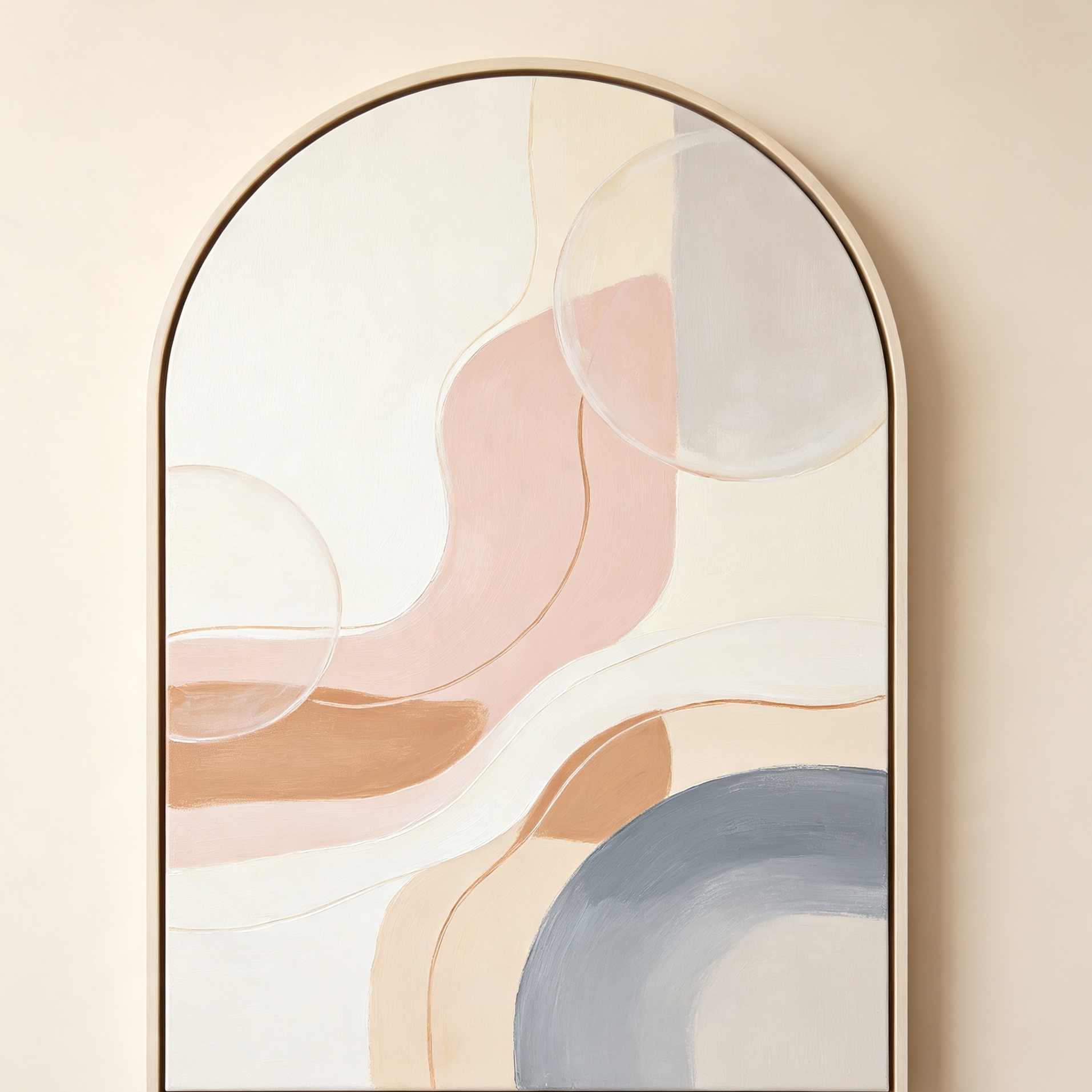 Elegant arched frame paintings in contemporary interior