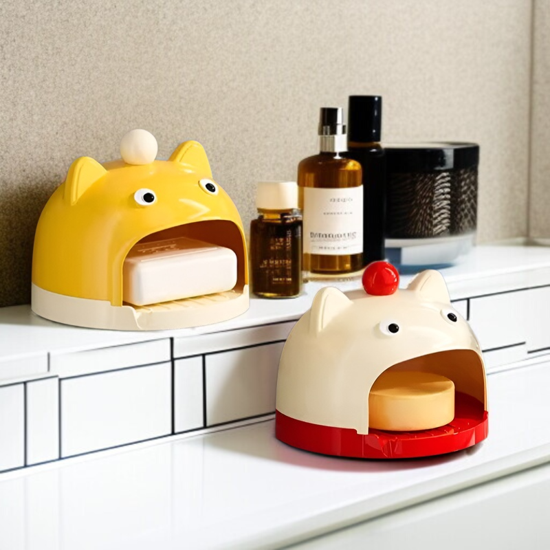 큐티 가정용 비누통 빅입 욕실 수납 선반 귀여운 사용 편리한 화장실 비누통 기숙사 벽걸이 수납함