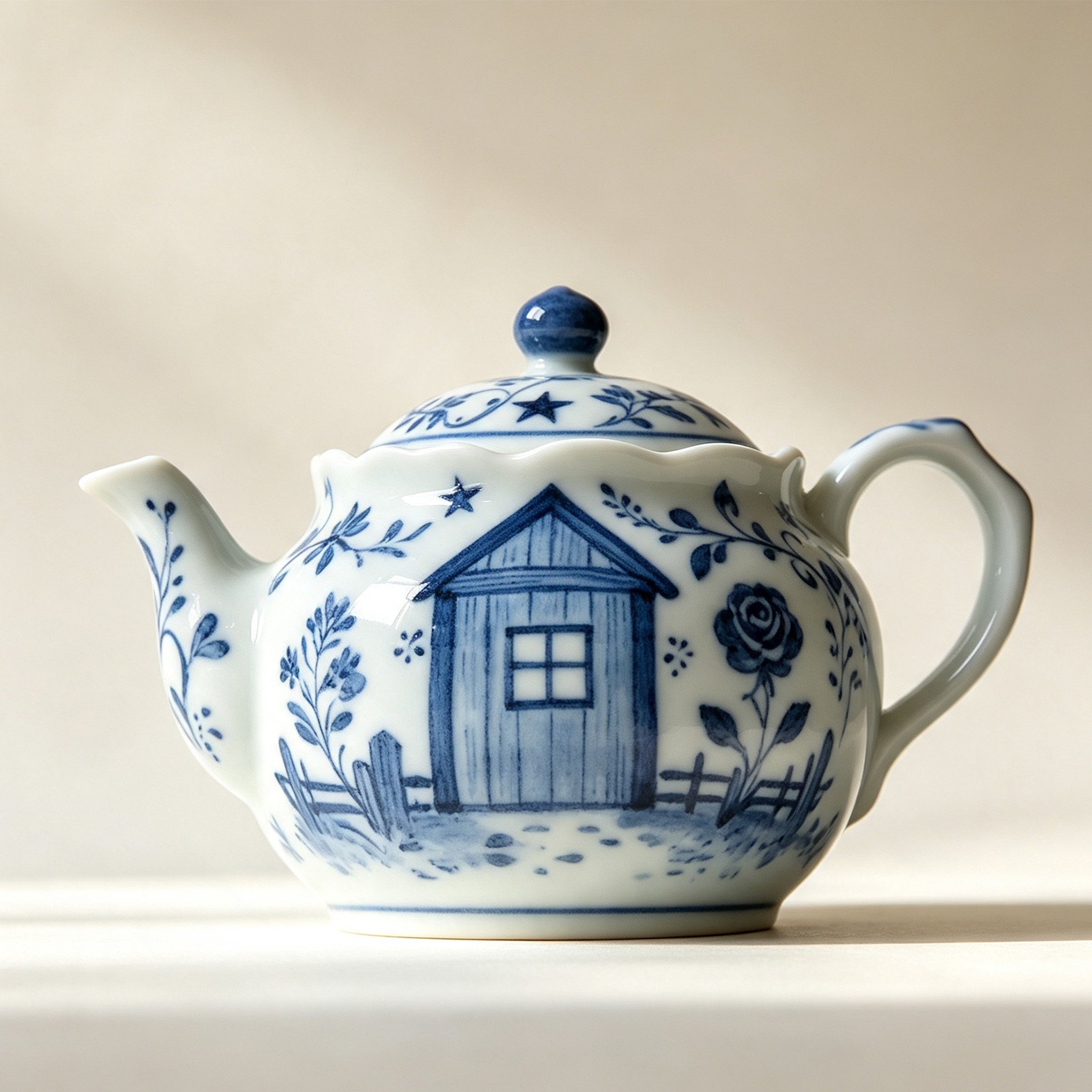 Traditional Chinese ceramic teapot for tea ceremony