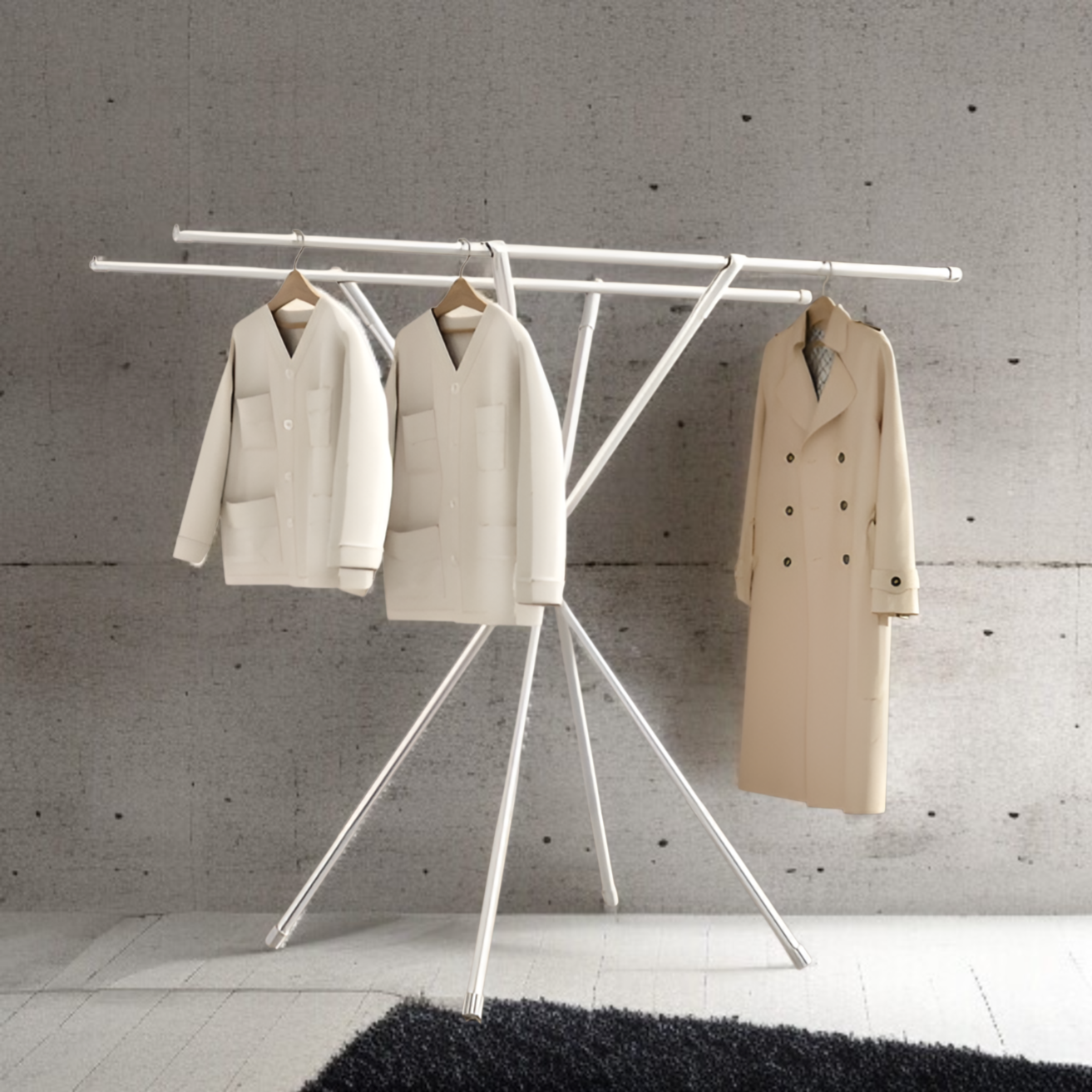 Étendoir à linge pliable en X pour intérieur, montage facile, supporte 20kg