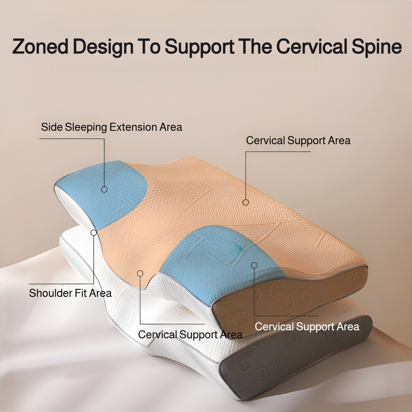 Almohada de presión cero suave y adaptable para cama