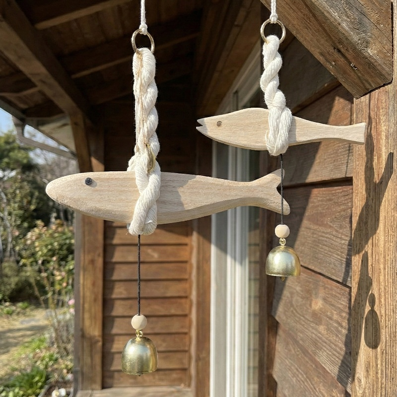 Creative Wooden Fish Wall Decor Bell