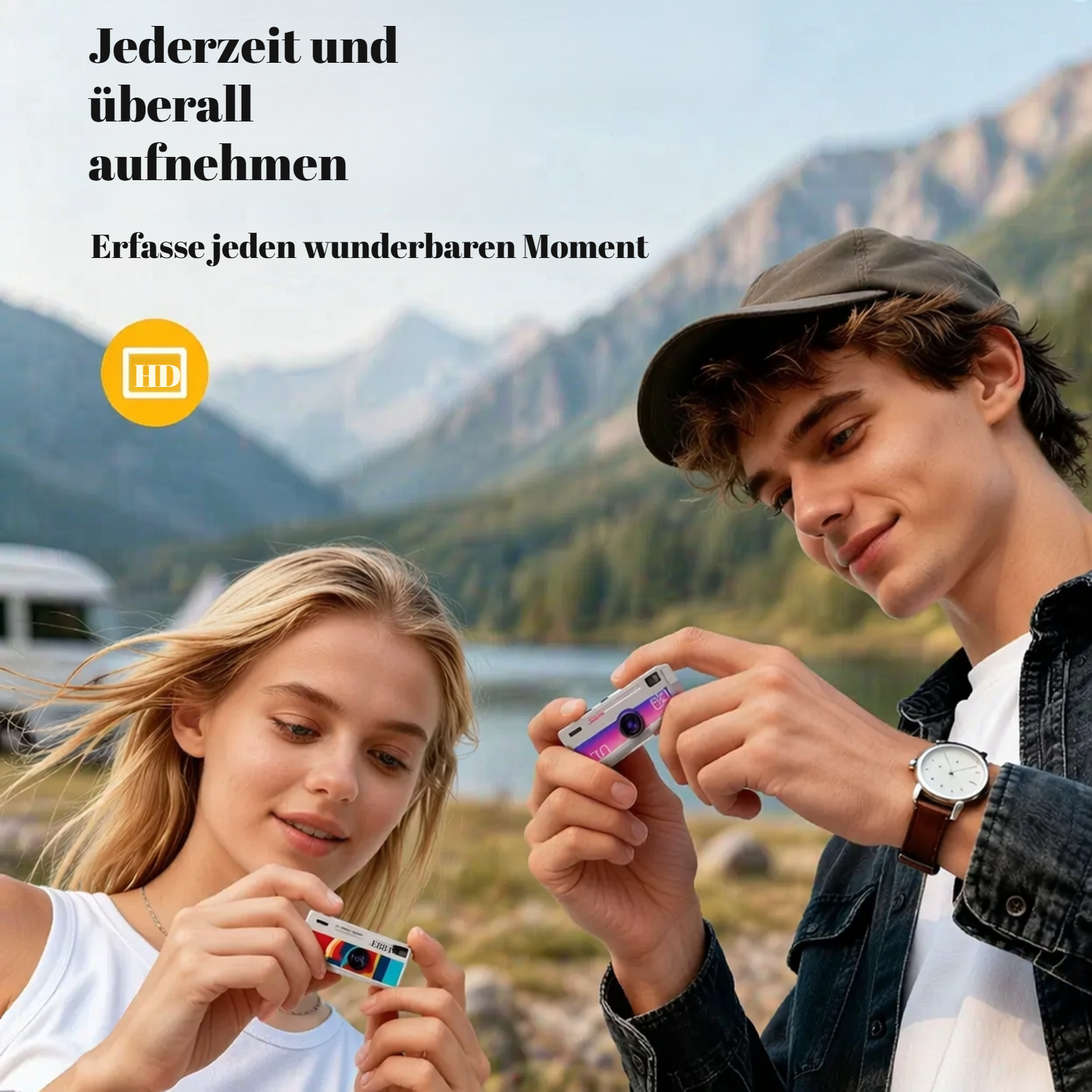 Tragbare Mini-Retro-Kamera, Fotos und Videos aufnehmbar