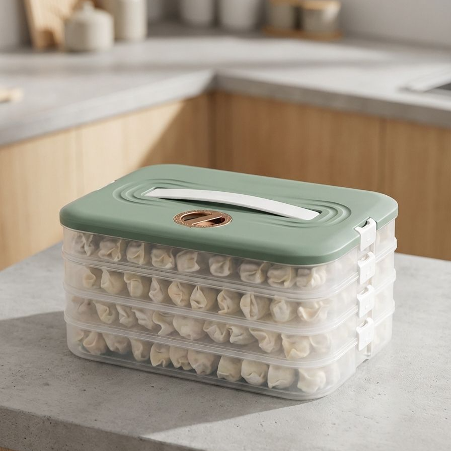 重ねて収納できる餃子保存容器