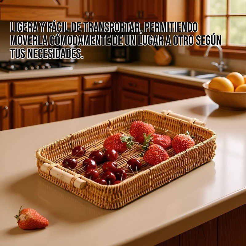 Detalle de la textura de ratán natural en cesta organizadora