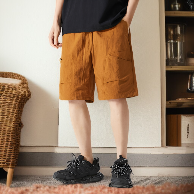 メンズ夏用薄手ゆったり五分丈防水ハーフパンツ