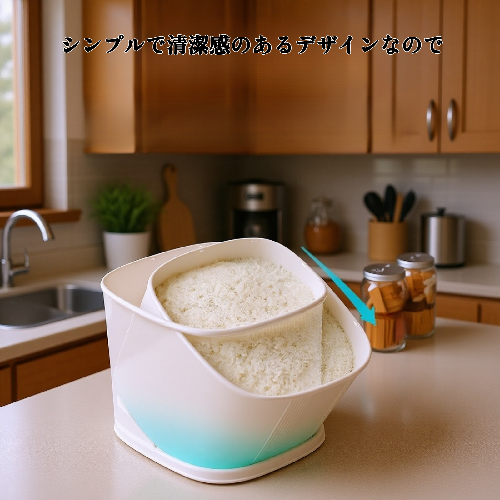 密閉構造でお米を新鮮に保つ米びつ