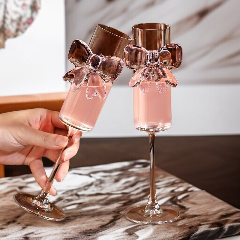 高級ガラス製ハイヒールシャンパンフルート