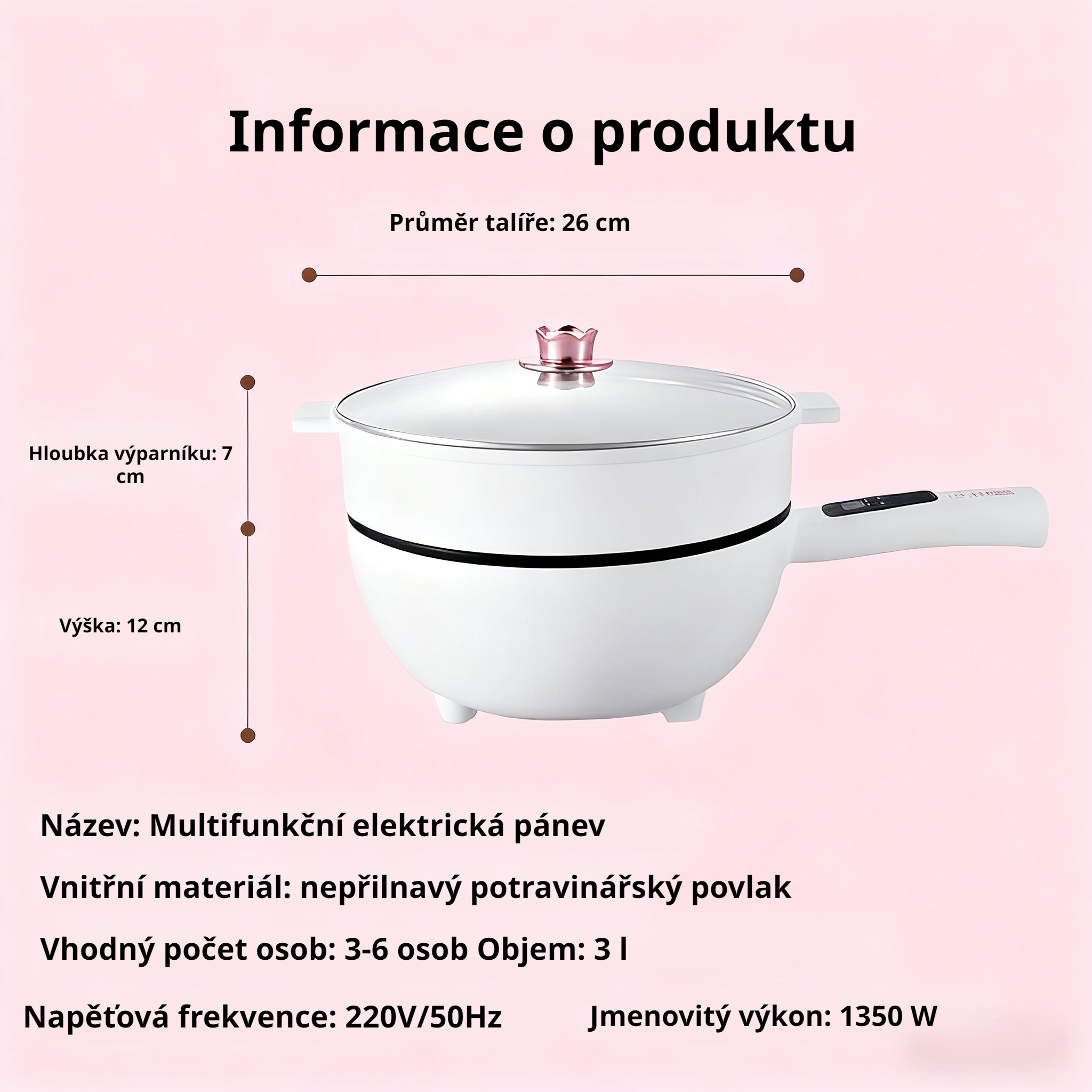 Multifunkční inteligentní elektrická pánev