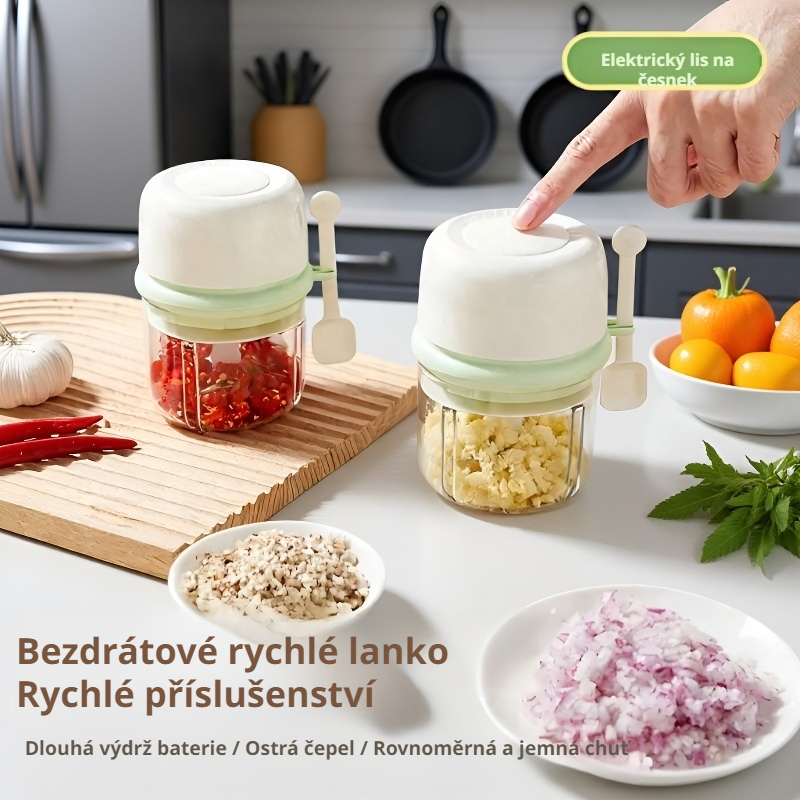 Elektrický mini drtič česneku