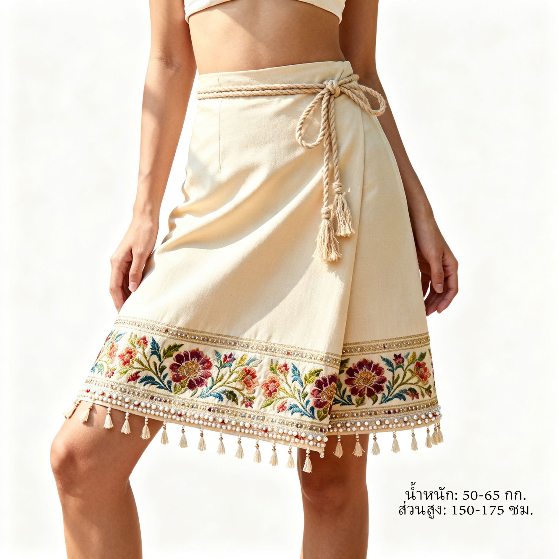 ดีไซน์กระโปรงครึ่งตัวปักลายสุดเก๋สำหรับผู้หญิง