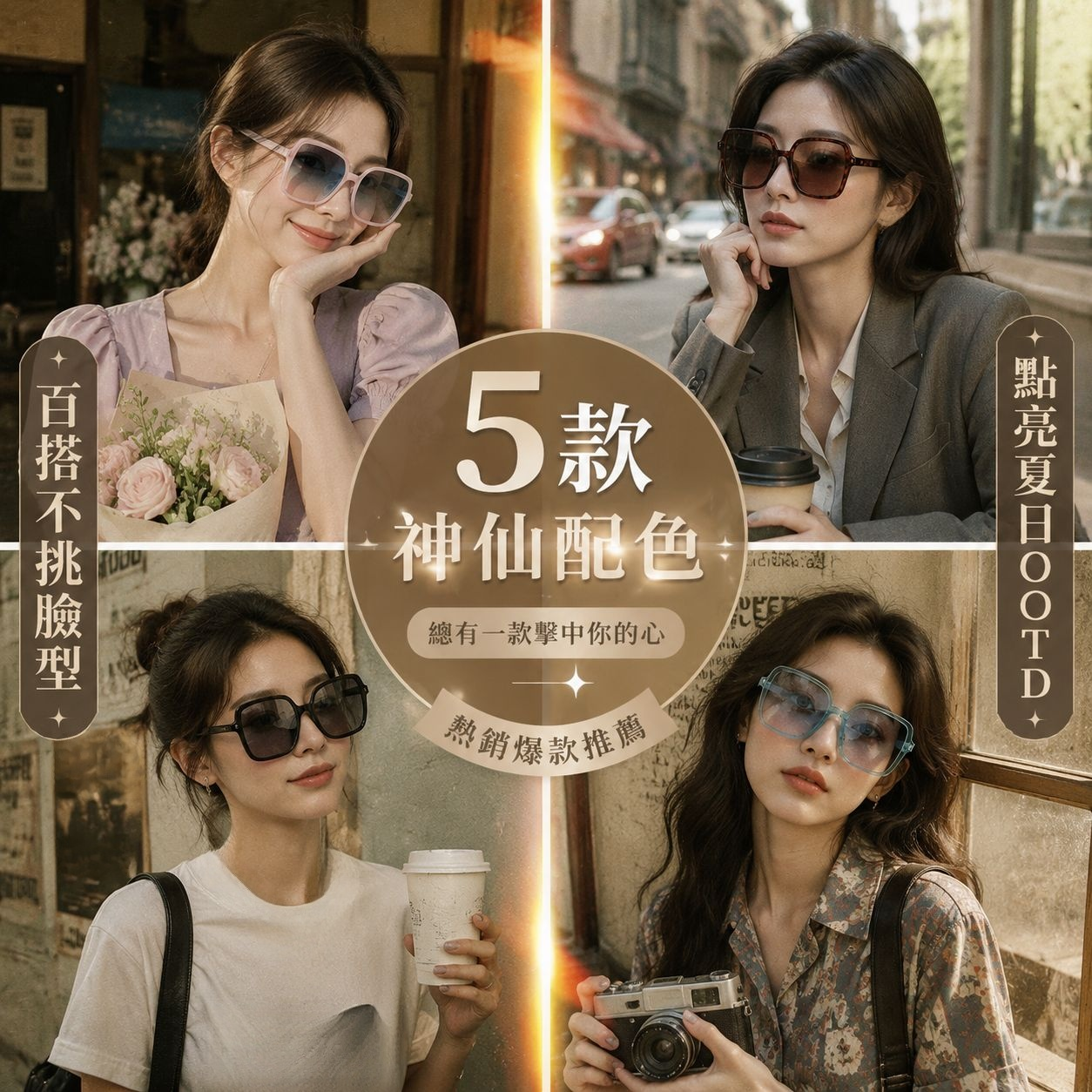 新款方形漸變墨鏡女士防紫外線太陽鏡