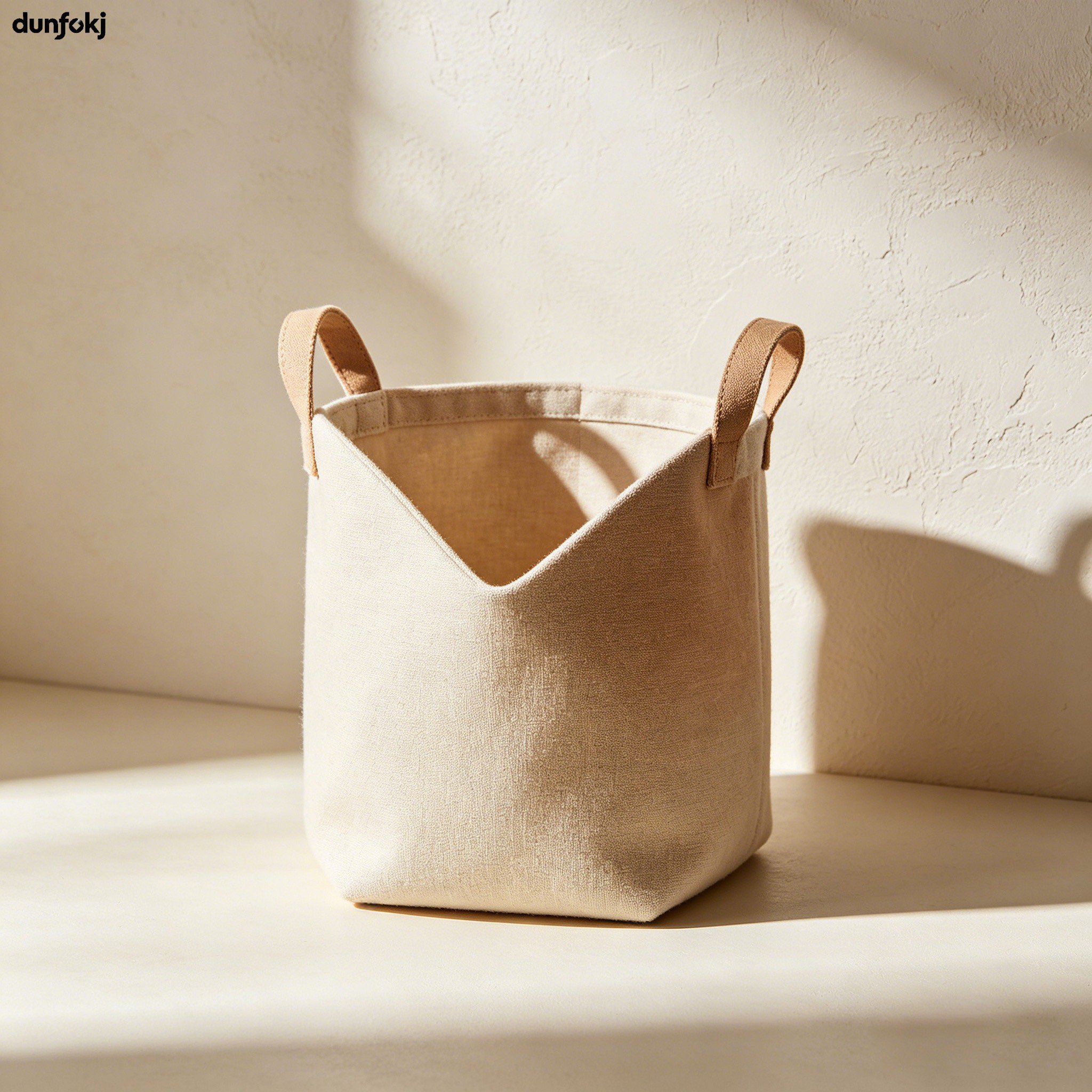 Cotton and linen fabric storage basket for home organization