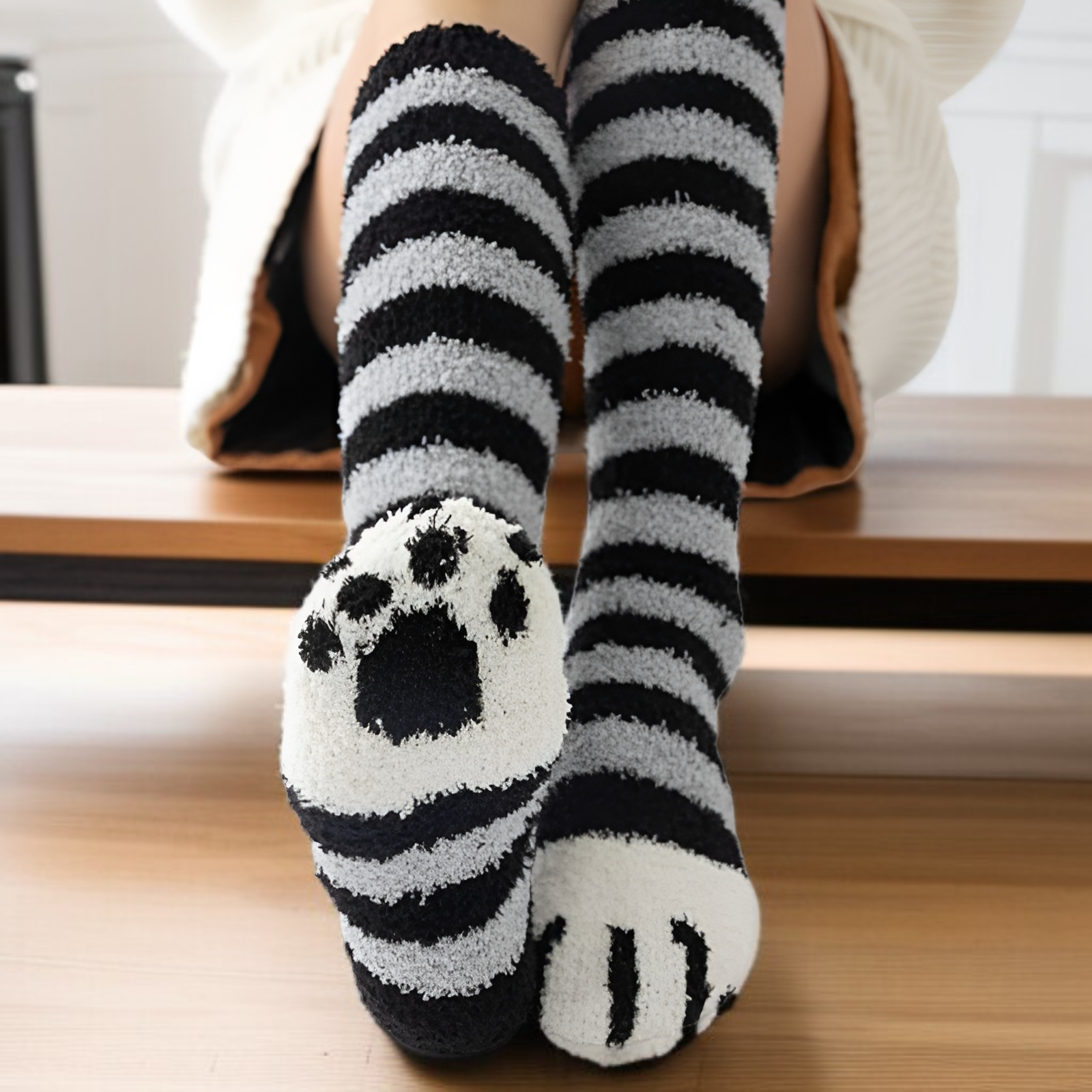 コーラルフリースの室内用ソックス