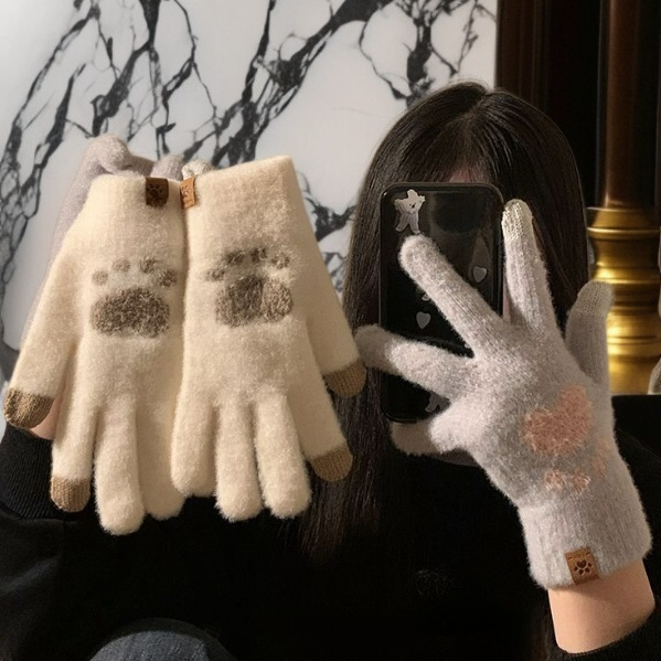 貓爪絨毛觸控手套