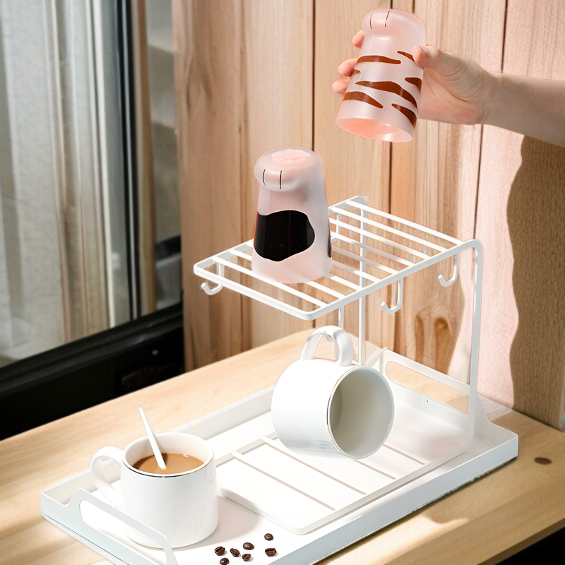 カップラック、ウォーターカップ収納ラック、カップ収納、ドレンカップ仕切りラック、ティーセット収納ラック、逆さまのコーヒーカップバー