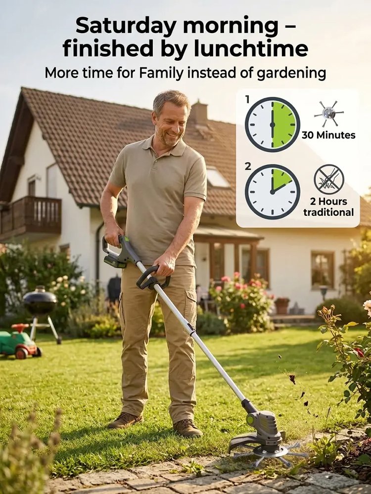 Lawn mower trimmer set