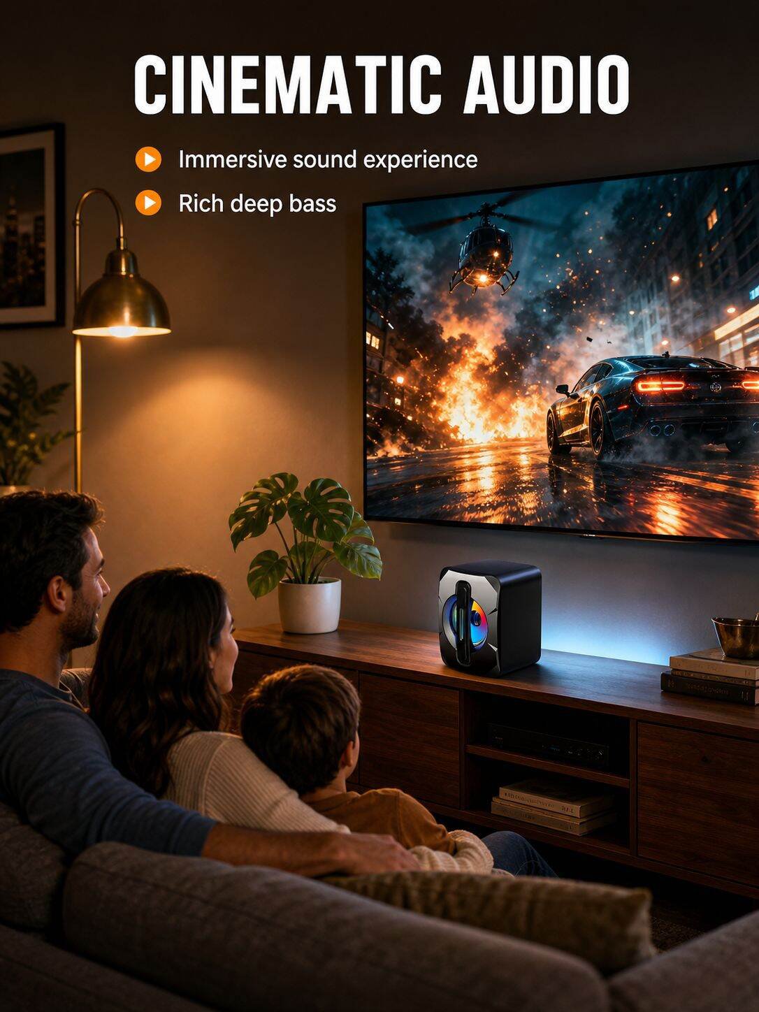 Corded Mini Subwoofer for Home Use