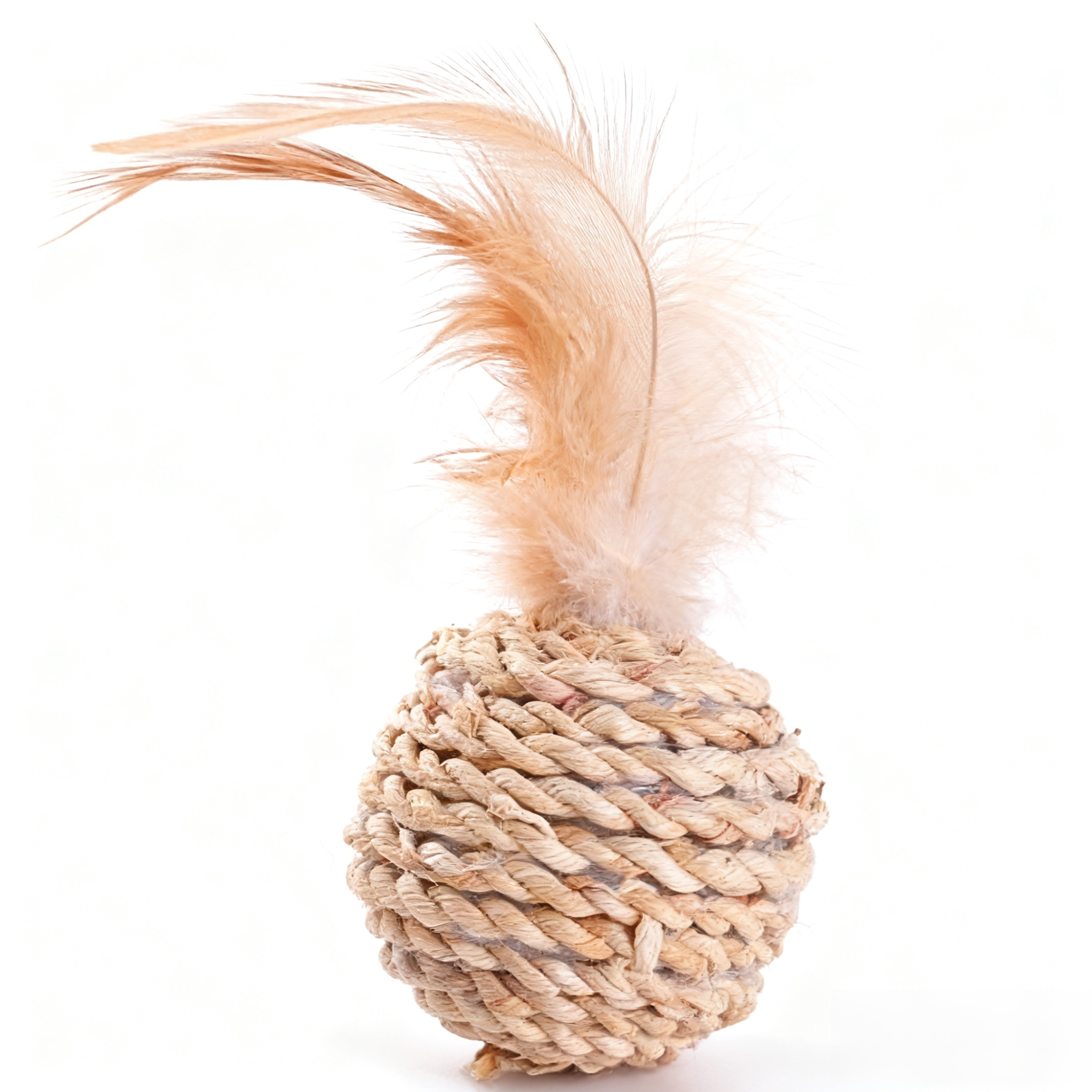 ของเล่นแมวขนนกสานหวายพร้อมกระดิ่ง