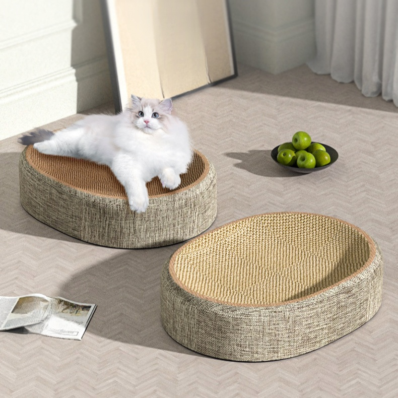 耐磨貓抓板一體式貓屋橢圓形磨爪不掉屑