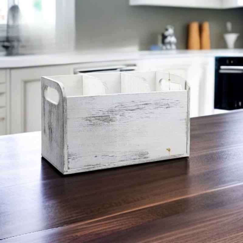 Retro Wooden Cutlery Storage Box