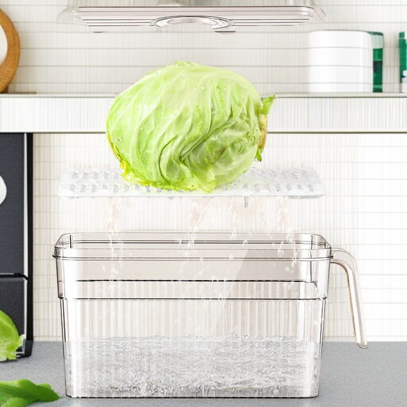 Manufactory Direct Plastic Fridge Storage Container Refrigerator Organizer Box Freezer Drawer Storag