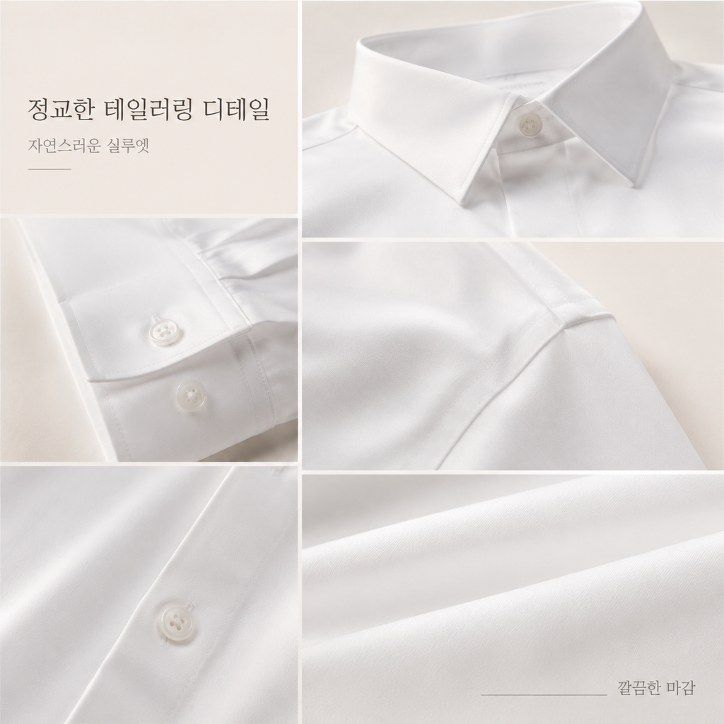 럭셔리 실켓 코튼 무봉제 남성 셔츠