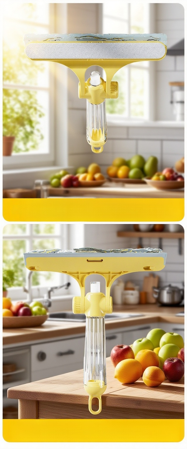 玻璃刮拖把清潔窗戶示範