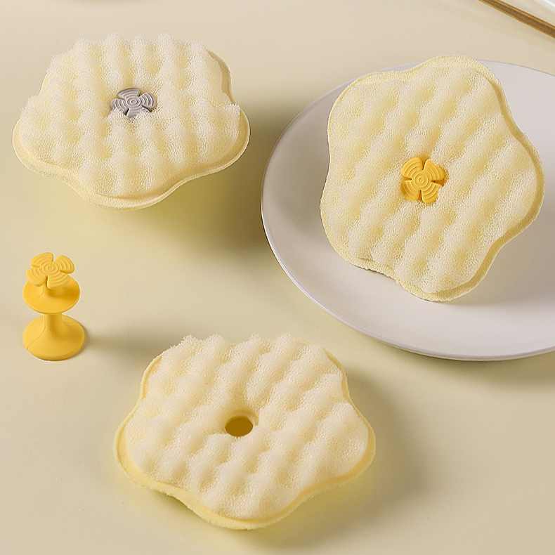 Double-sided Suction Cup Non-stick Dish Sponge