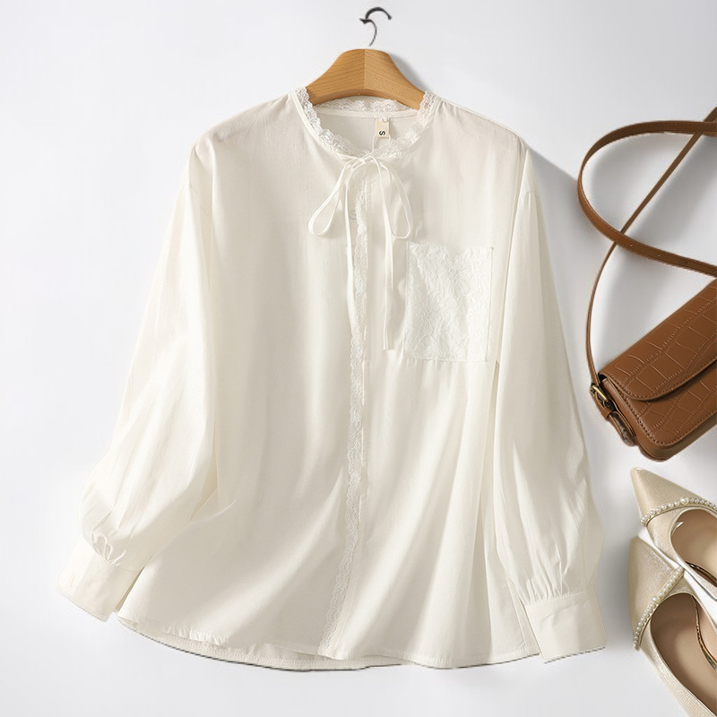 레이스 트리밍 유스풀 셔츠