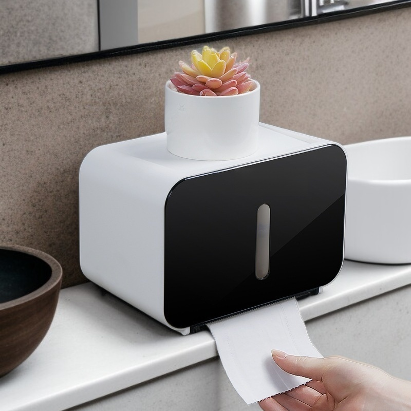 벽걸이형 무타공 방수 화장지 케이스 욕실 휴지함 화장실 선반 롤페이퍼 박스