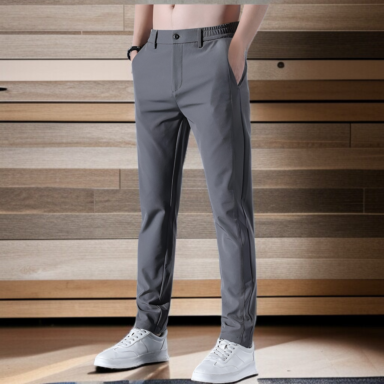 メンズ ロングパンツ 夏服 冷感パンツ アイスシルクパンツ 接触冷感 薄手 涼しい イージーパンツ ストレッチ 夏 春 秋