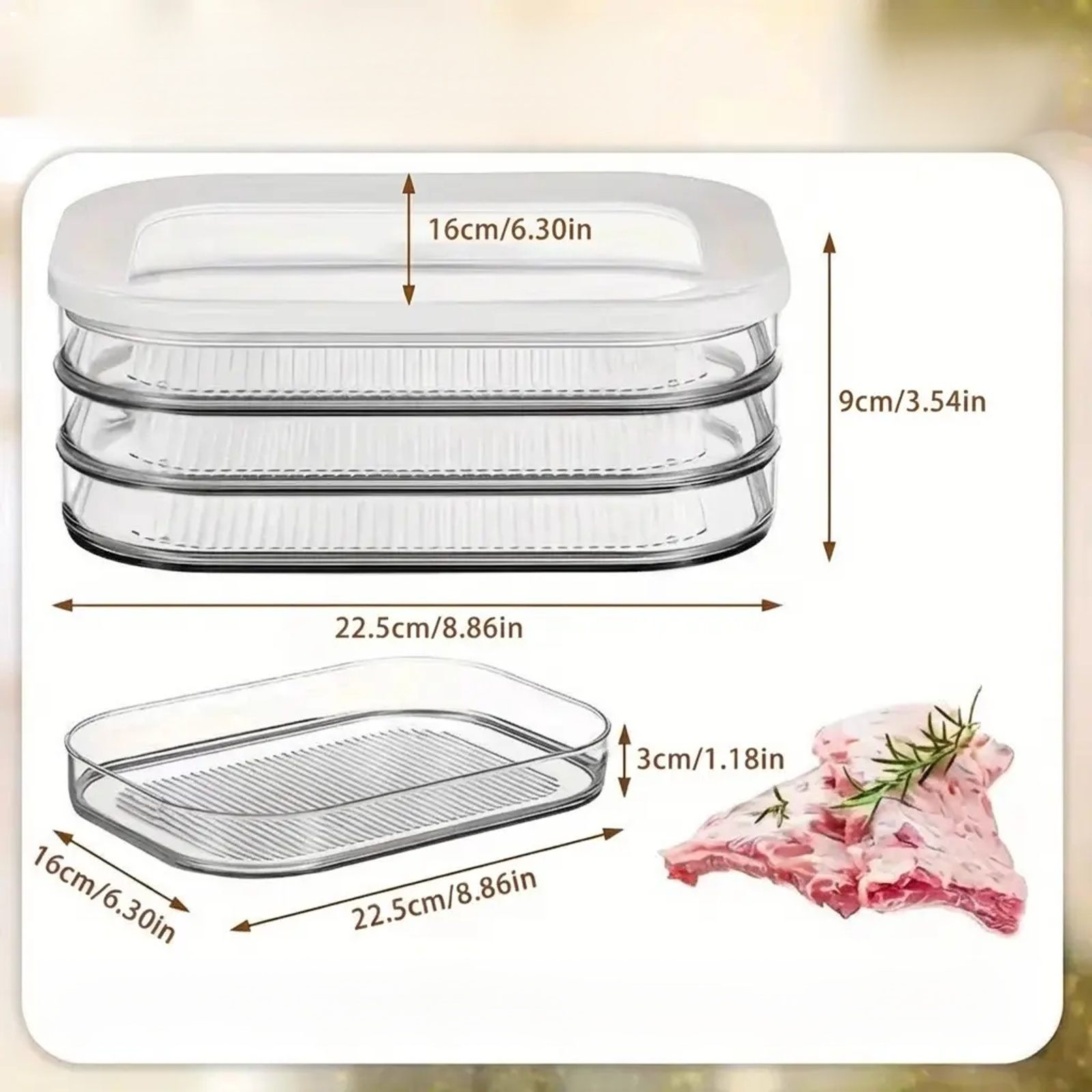 Transparent food storage containers