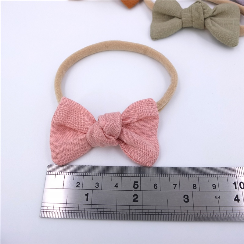 Linen bow hair tie