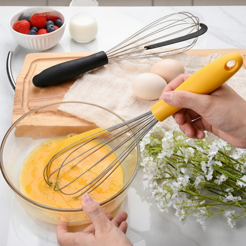 Manual Silicone Egg Whisk Baking Kitchen Tool