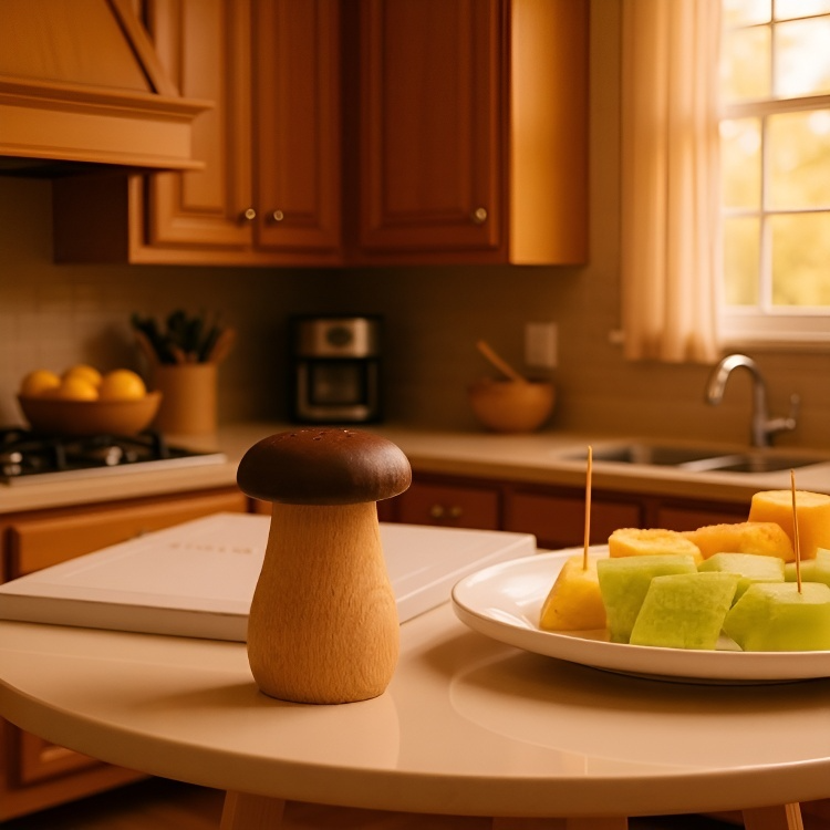 Feketedió és bükkfa fogpiszkálótartó, aranyos dupla fa dizájnnal