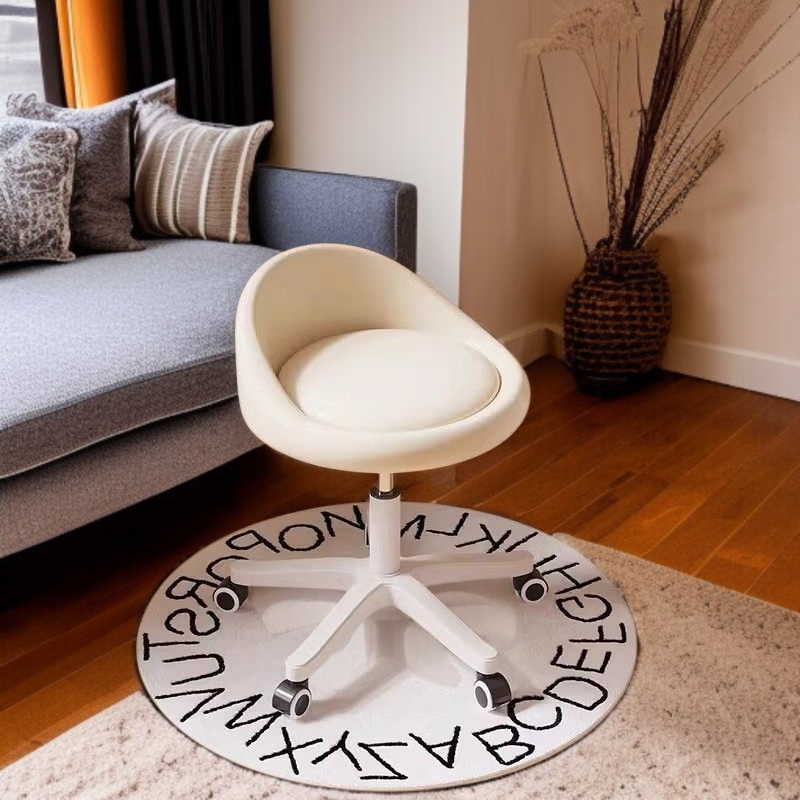 Mädchenzimmer Schminkstuhl im Cream-Stil mit niedriger Rückenlehne, Netzpromi-Hocker