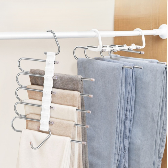 Multifunktionaler ausziehbarer Edelstahl-Hosenständer