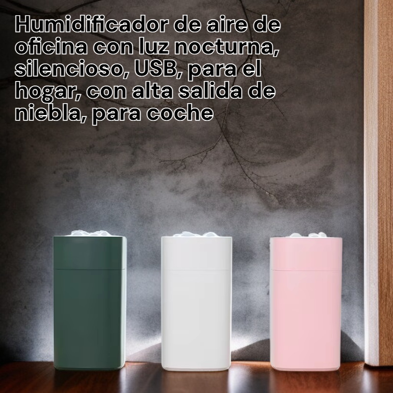  Humidificador portátil USB con luz nocturna para oficina y coche