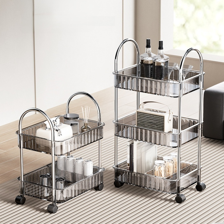 可移動收納儲物架 置地式廚房推車整理架子置物架