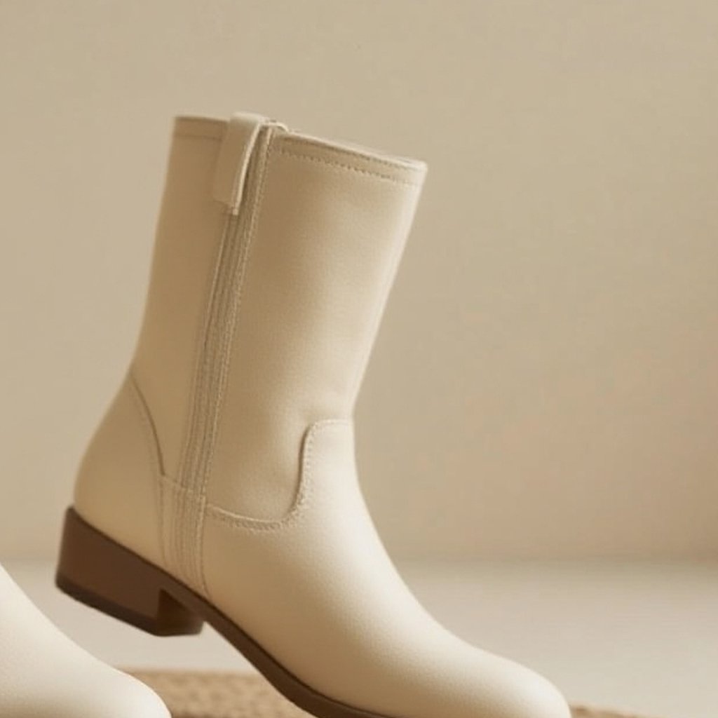 스타일리시 연베이지 앵클부츠