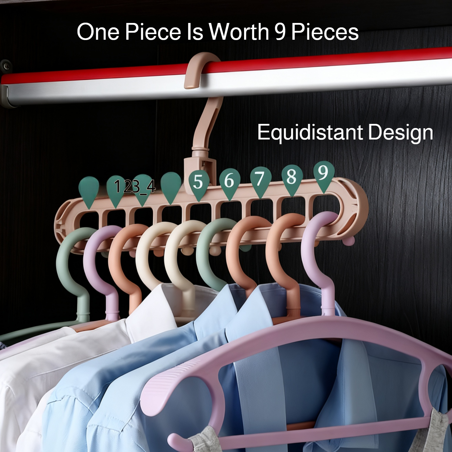  Space-Saving Folding Clothes Hanger with 9 Holes for Home Organization