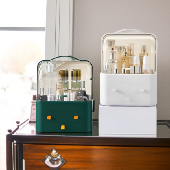 Large Capacity Dustproof Makeup Storage Rack Desktop Lipstick Skincare Organizer for Home