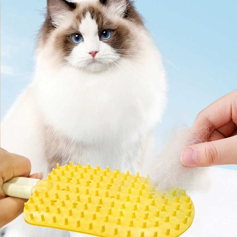 Cepillo masajeador de tamaño mediano para gatos de pelo medio, lavable