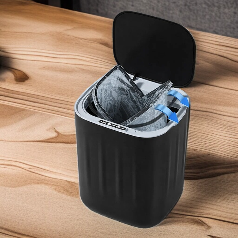 Papelera inteligente para el hogar con pantalla digital