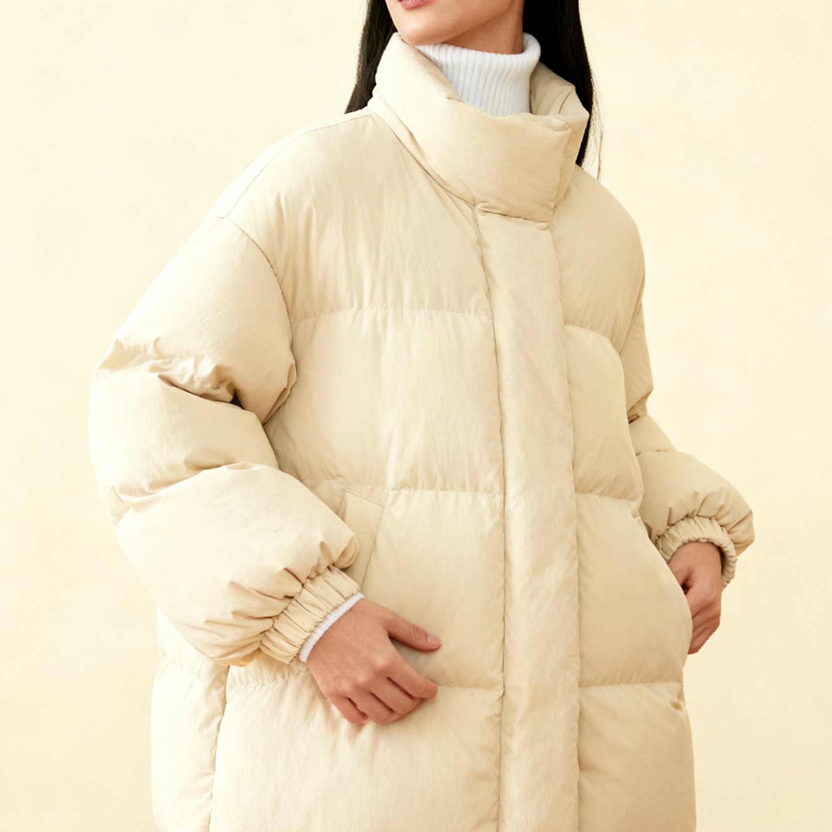 322g 충전량 롱 여성 다운코트