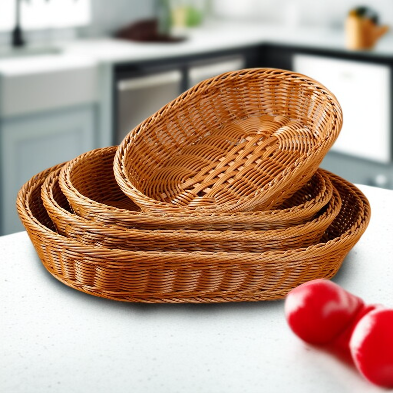 손으로 짠 수납 바구니