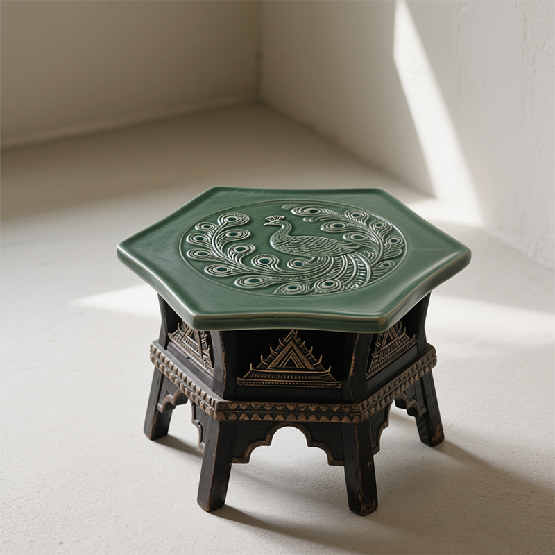 우아한 조각 미니 티 테이블